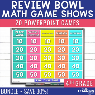 4th Grade Math Game Show Test Prep BUNDLE | All Standards Review Activity