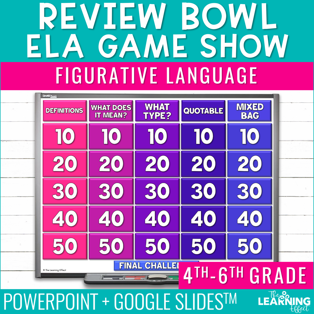 Figurative Language Game Show | ELA Test Prep Activity