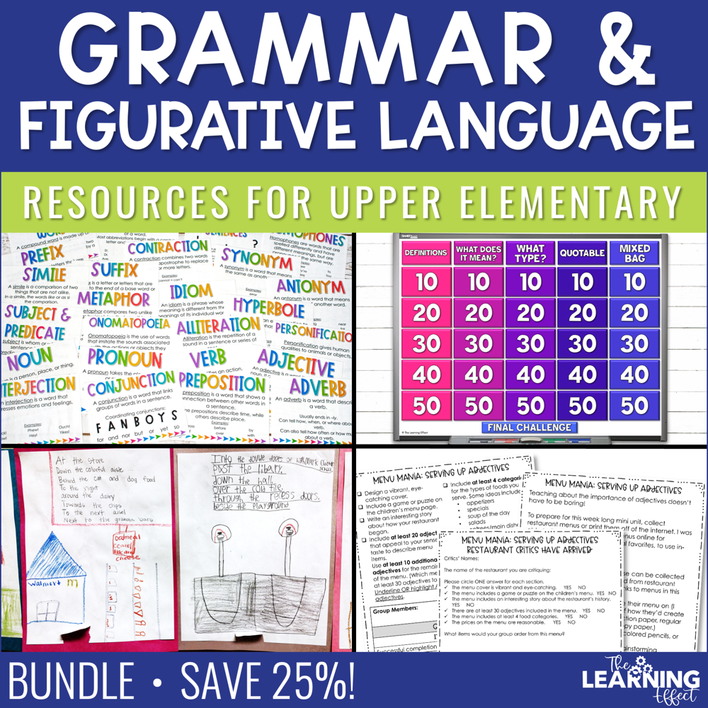 Grammar and Figurative Language Resources BUNDLE | Posters Game Activities