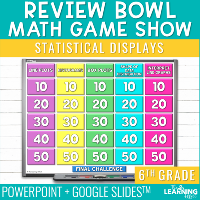 Statistical Displays Game Show | 6th Grade Math Test Prep Activity
