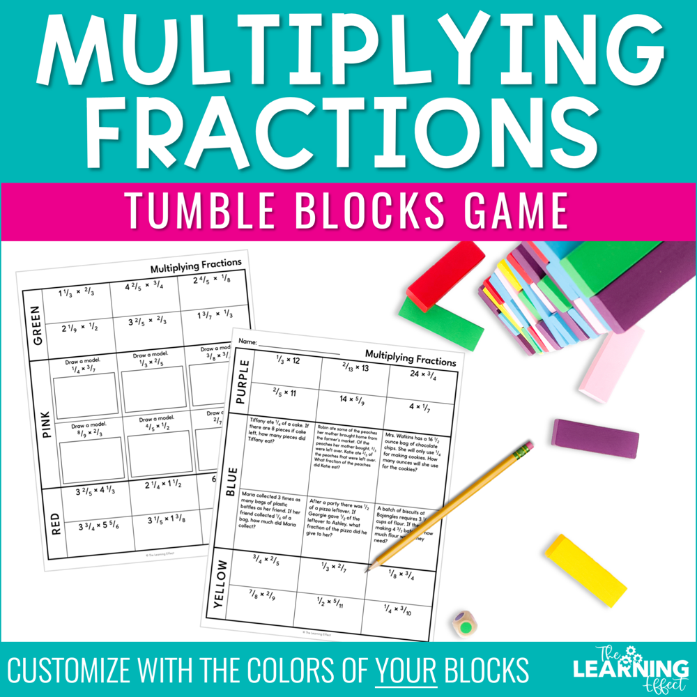 Multiplying Fractions Game | Tumble Blocks Math Activity