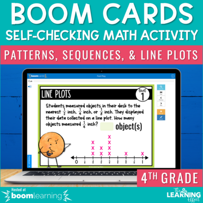 Patterns, Sequences, and Line Plots Boom Cards | 4th Grade Digital Math Activity