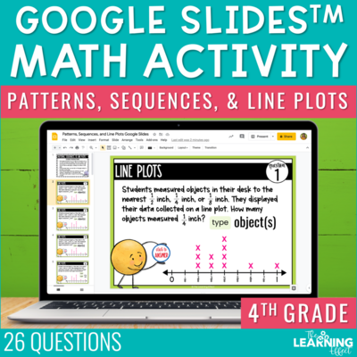 Patterns, Sequences, and Line Plots Google Slides | 4th Grade Digital Math Activity