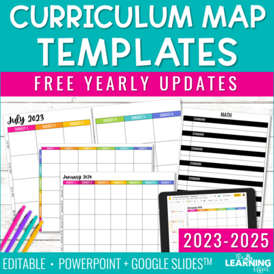 Curriculum Map and Pacing Guide Templates | Editable