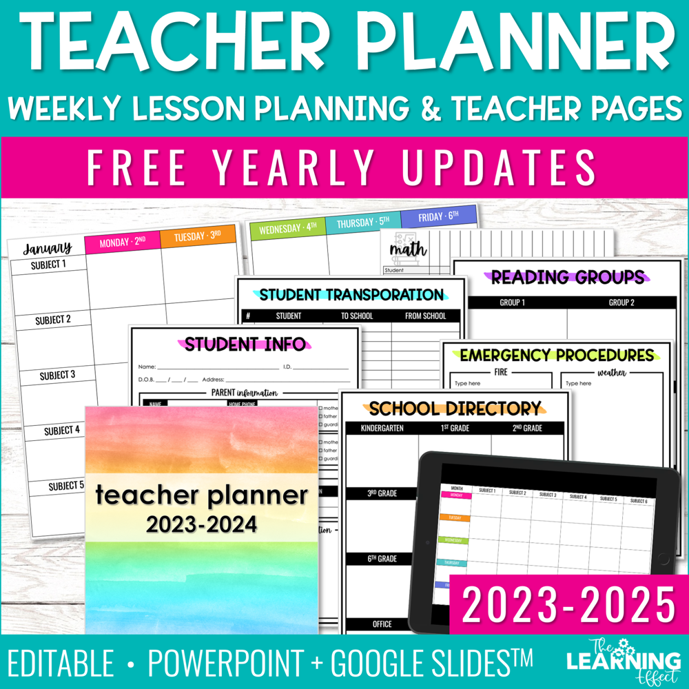 Editable Weekly Lesson Plan Templates and Forms