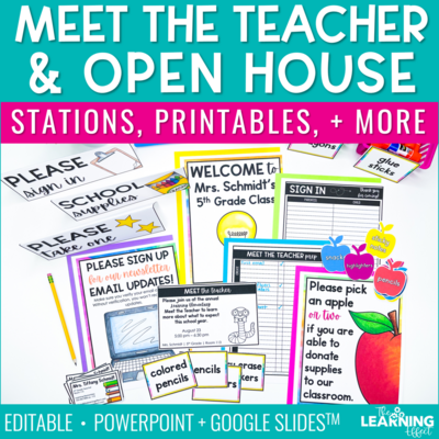 Meet the Teacher Open House Stations and Printables | Editable