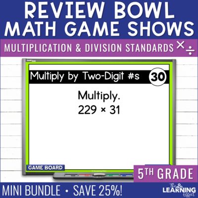 5th Grade Math Multiplication and Division Game Shows | Test Prep Activities