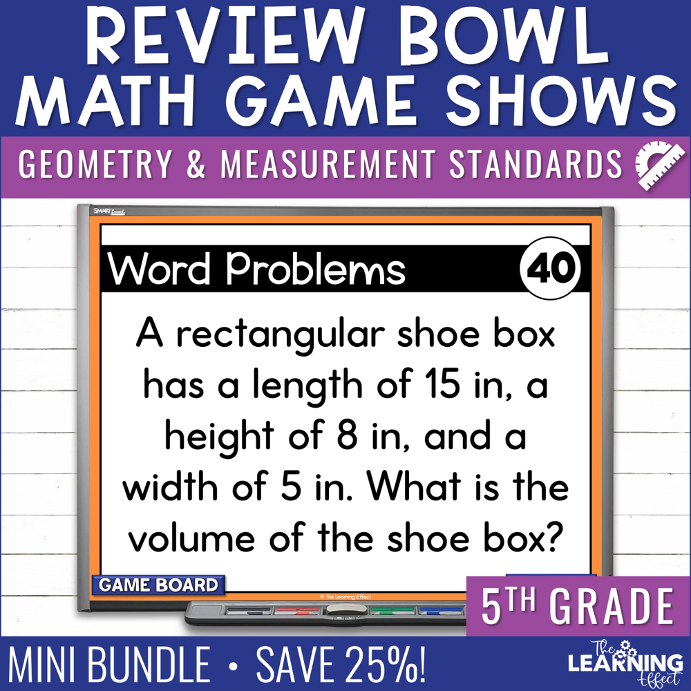 5th Grade Math Geometry and Measurement Game Shows | Test Prep Activities