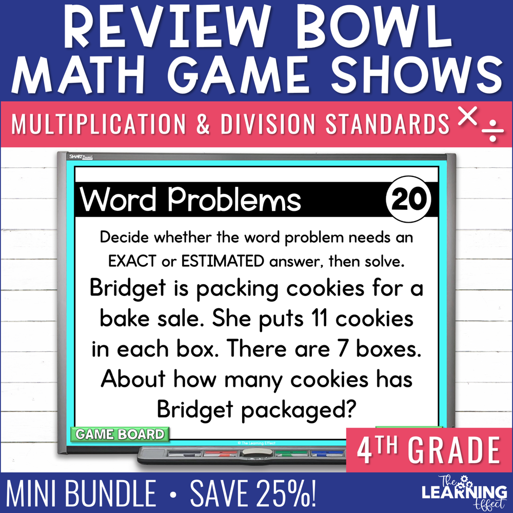 4th Grade Math Multiplication and Division Game Shows | Test Prep Activities