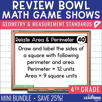 4th Grade Math Geometry and Measurement Game Shows | Test Prep Activities