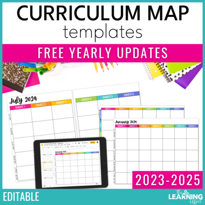Curriculum Map and Pacing Guide Templates | Editable