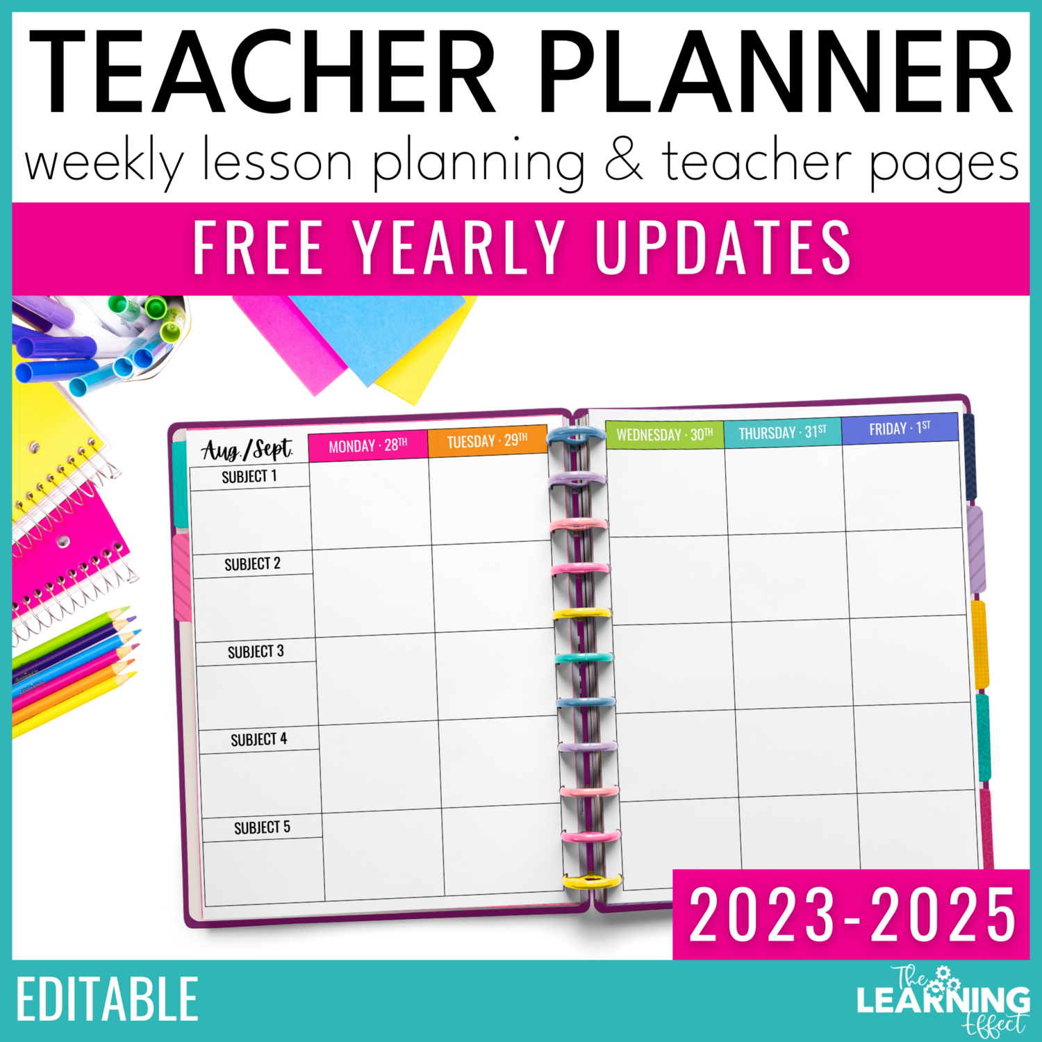 Editable Weekly Lesson Plan Templates and Forms