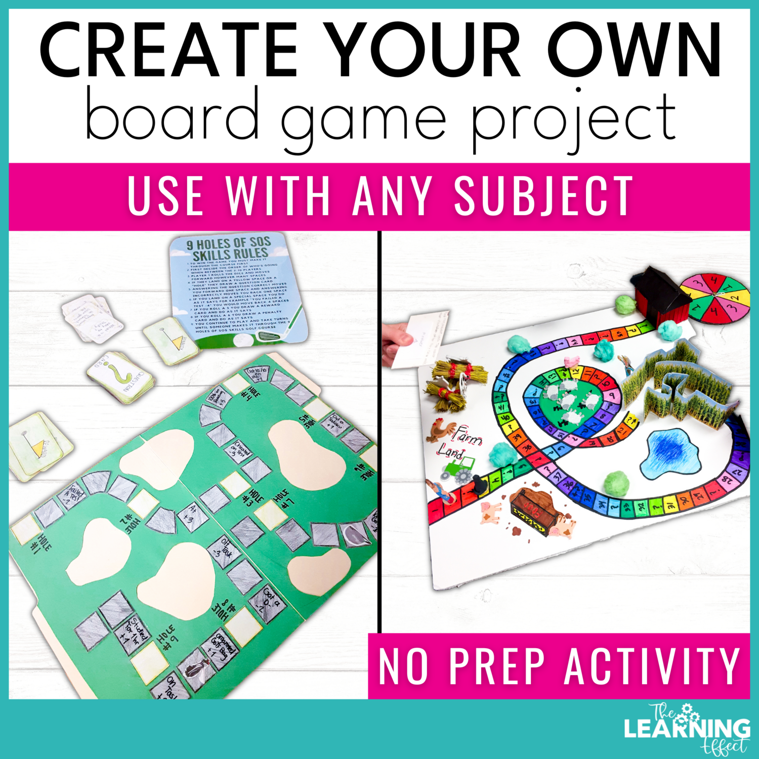 Create Your Own Board Game Project | Fun No Prep Activity | End of the Year