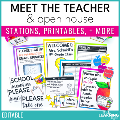 Meet the Teacher Open House Stations and Printables | Editable