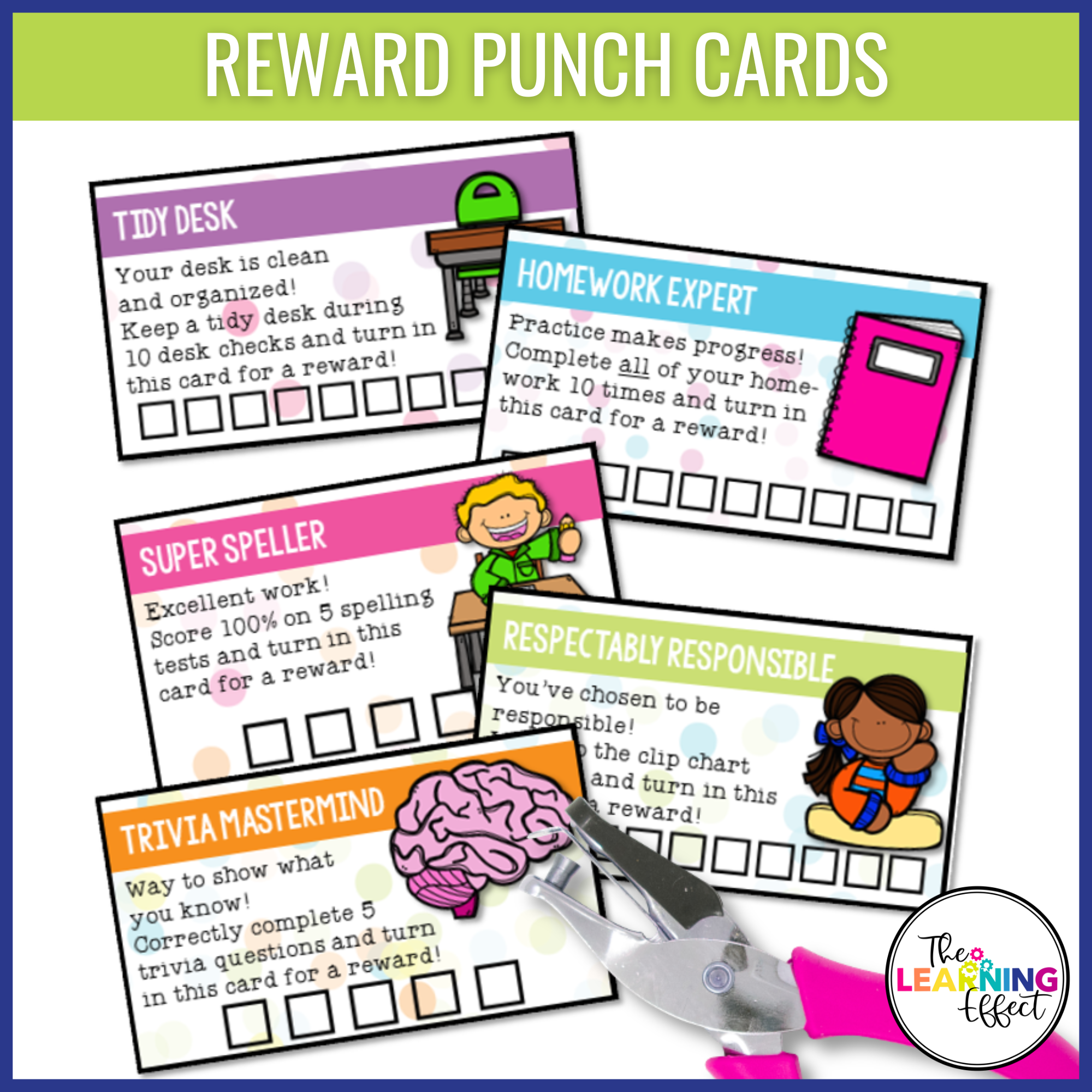 Editable Behavior Punch Cards for Classroom Management  Social emotional  workshop, Behavior punch cards, Classroom behavior management