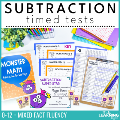 Subtraction Timed Tests | Math Facts Fluency Worksheets