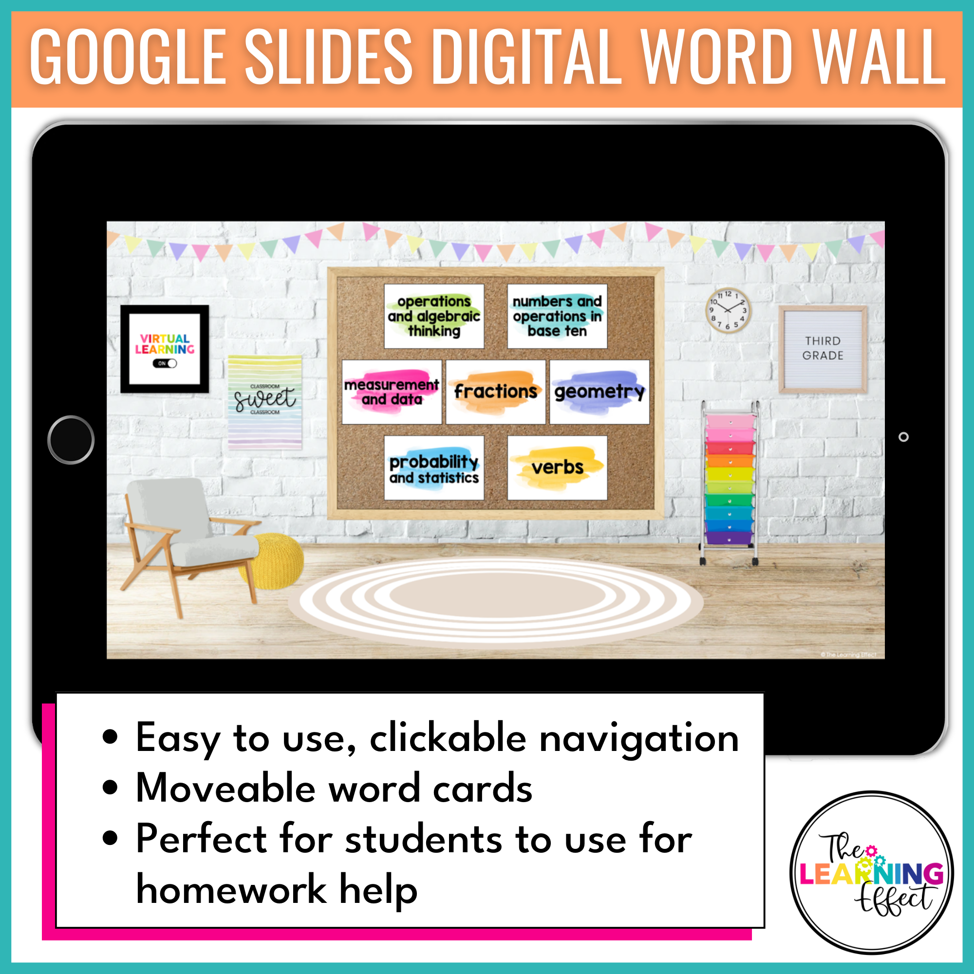 Math Word Wall Cards for Third Grade- Common Core Standards