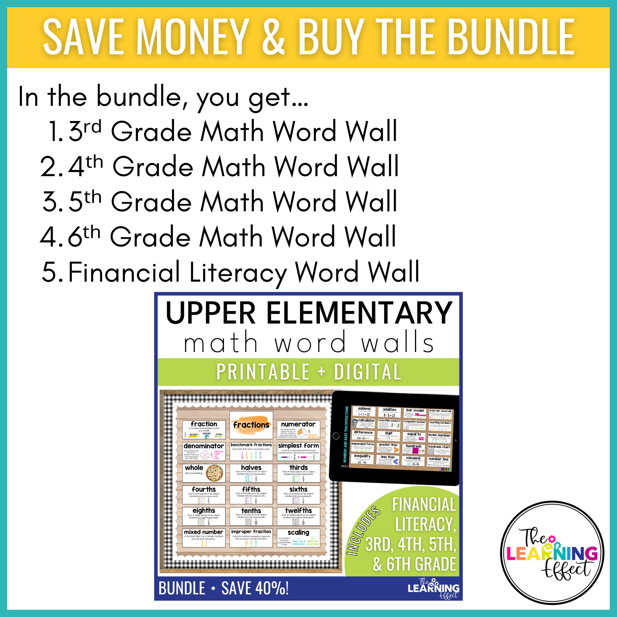 Math Word Wall (5th Grade)