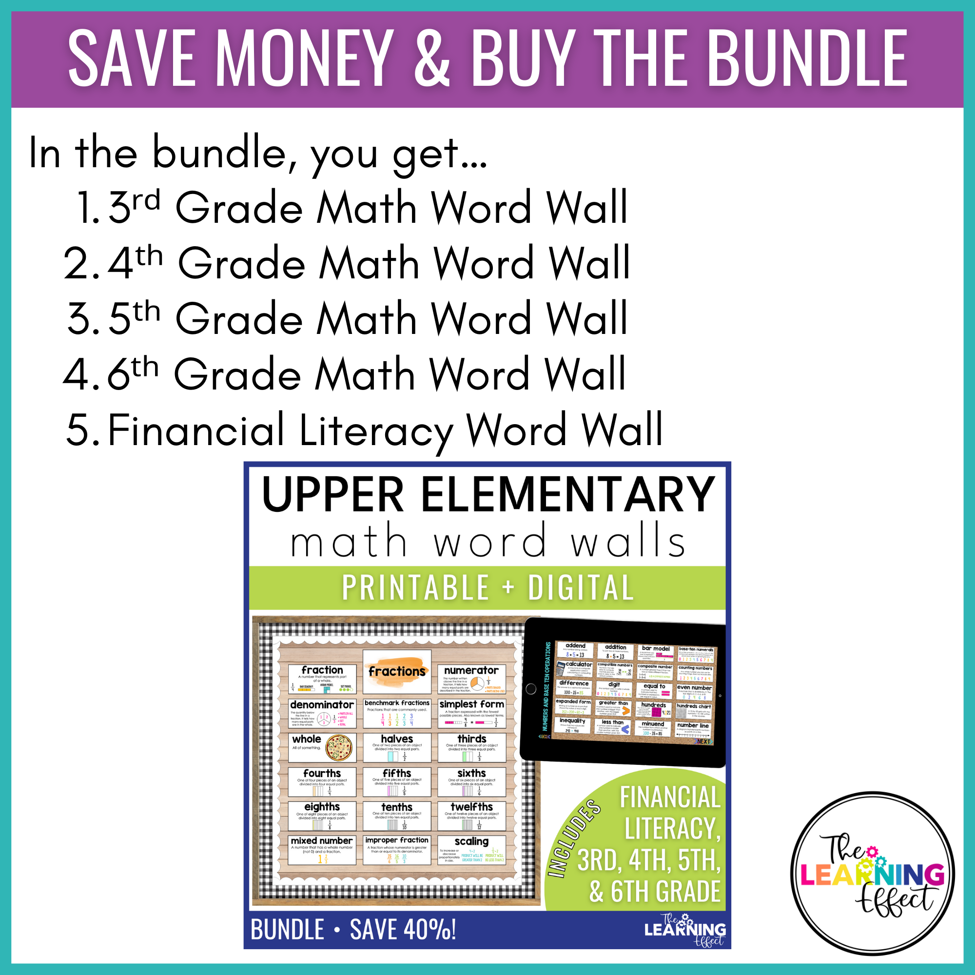 Math Word Wall {5th Grade} – The Literacy Loft