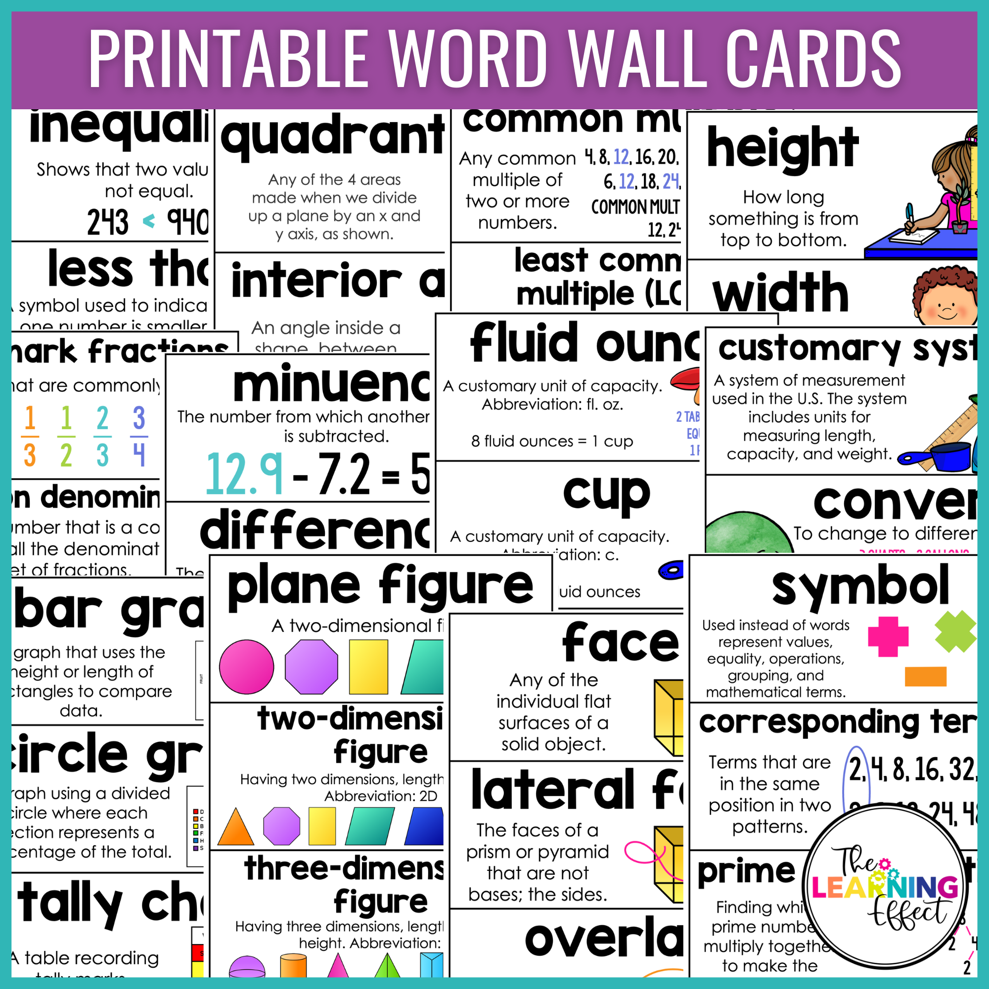 Math Word Wall {5th Grade} – The Literacy Loft