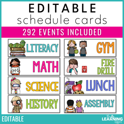 Visual Schedule Cards | Editable