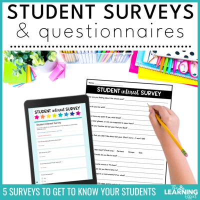 Student Surveys and Questionnaires | Back to School | Print and Digital