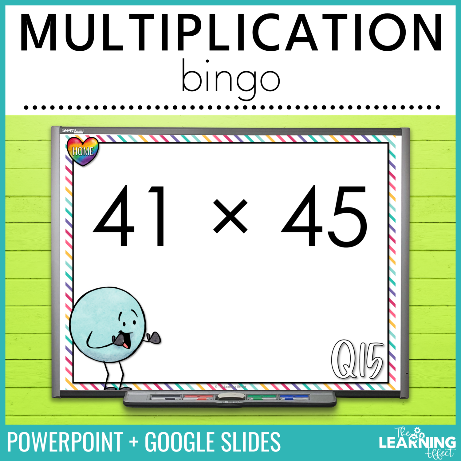 Interactive Math Game: Digital Bingo Cards: Multiplication