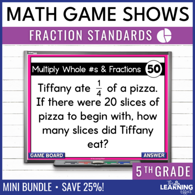 5th Grade Math Fraction Game Shows | Test Prep Activities