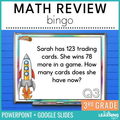 3rd Grade Math Review Bingo Game | Print + Digital Test Prep Activity