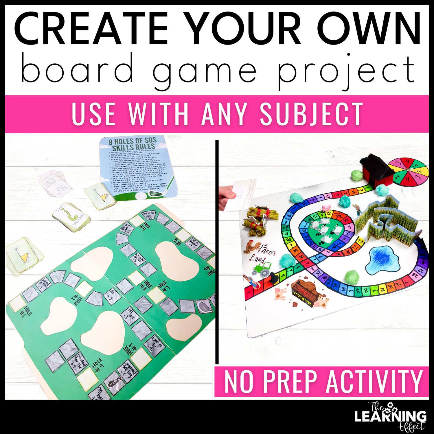 Create your own board game project | fun no prep activity | end of the year
