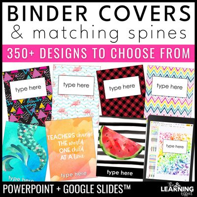 Editable teacher binder covers & spines for planners & classroom organization
