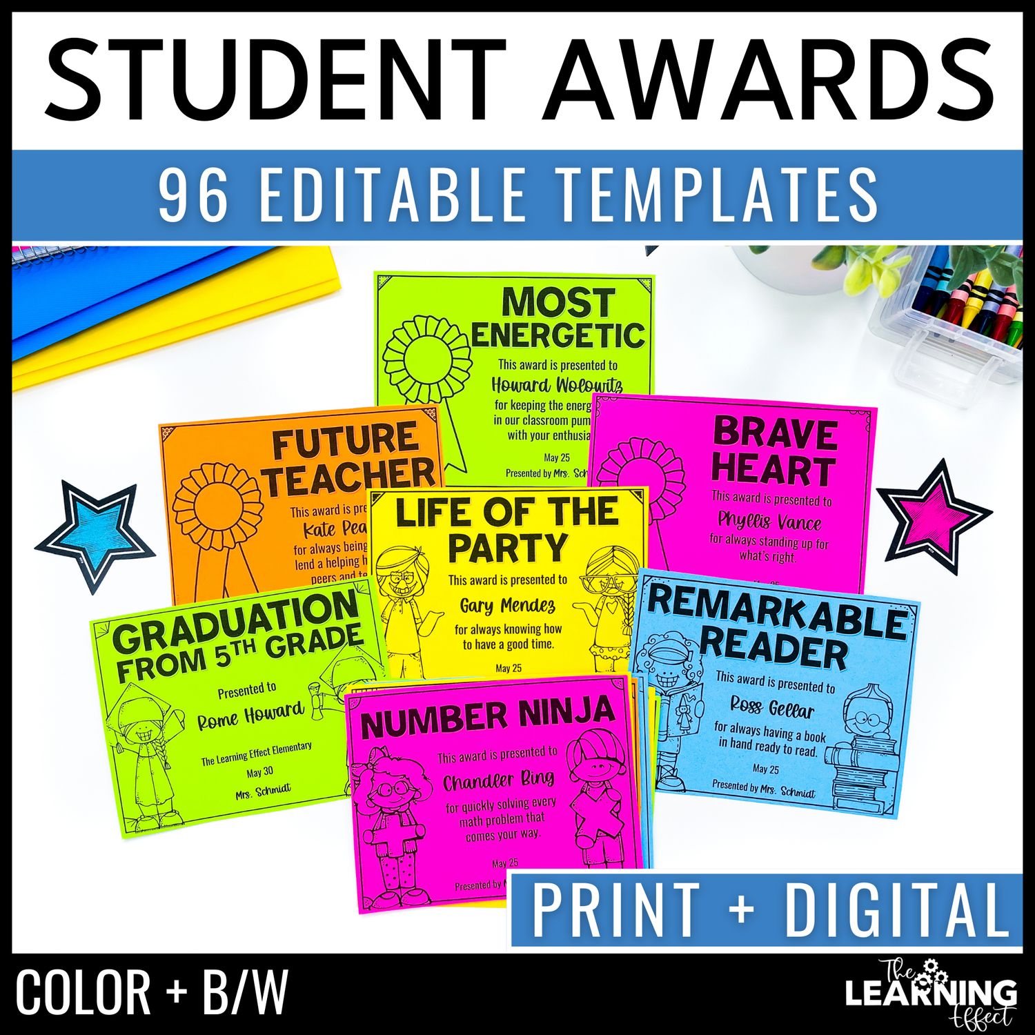 End of the year student awards | editable certificate templates
