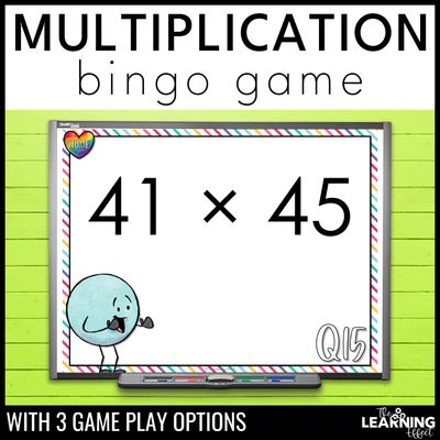 Multiplication bingo game | math review activity