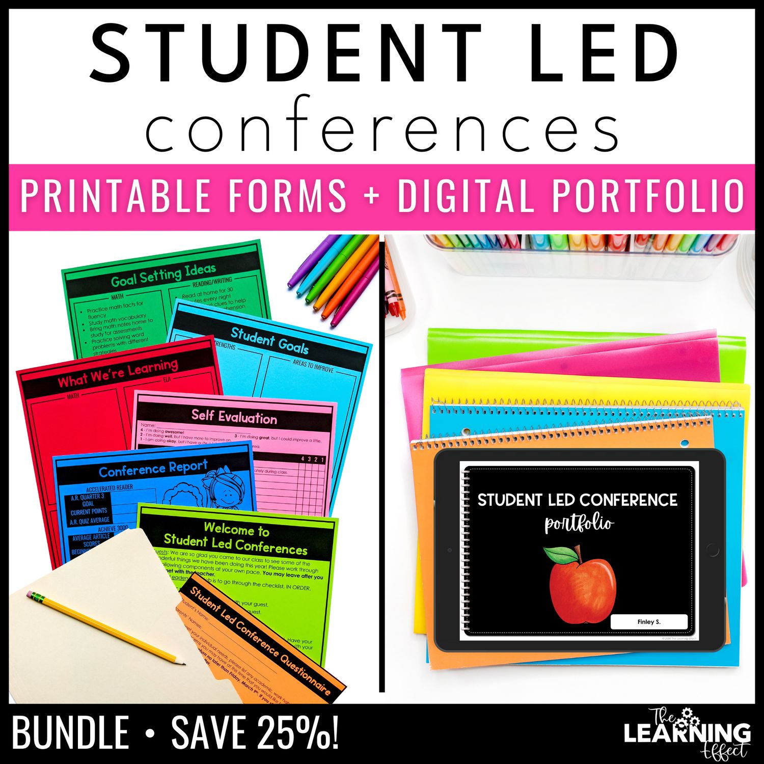 Student led parent teacher conferences forms templates and digital portfolio