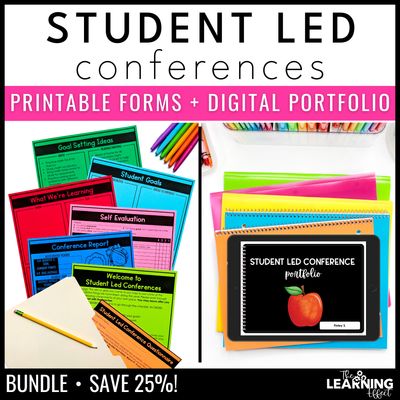Student led parent teacher conferences forms templates and digital portfolio