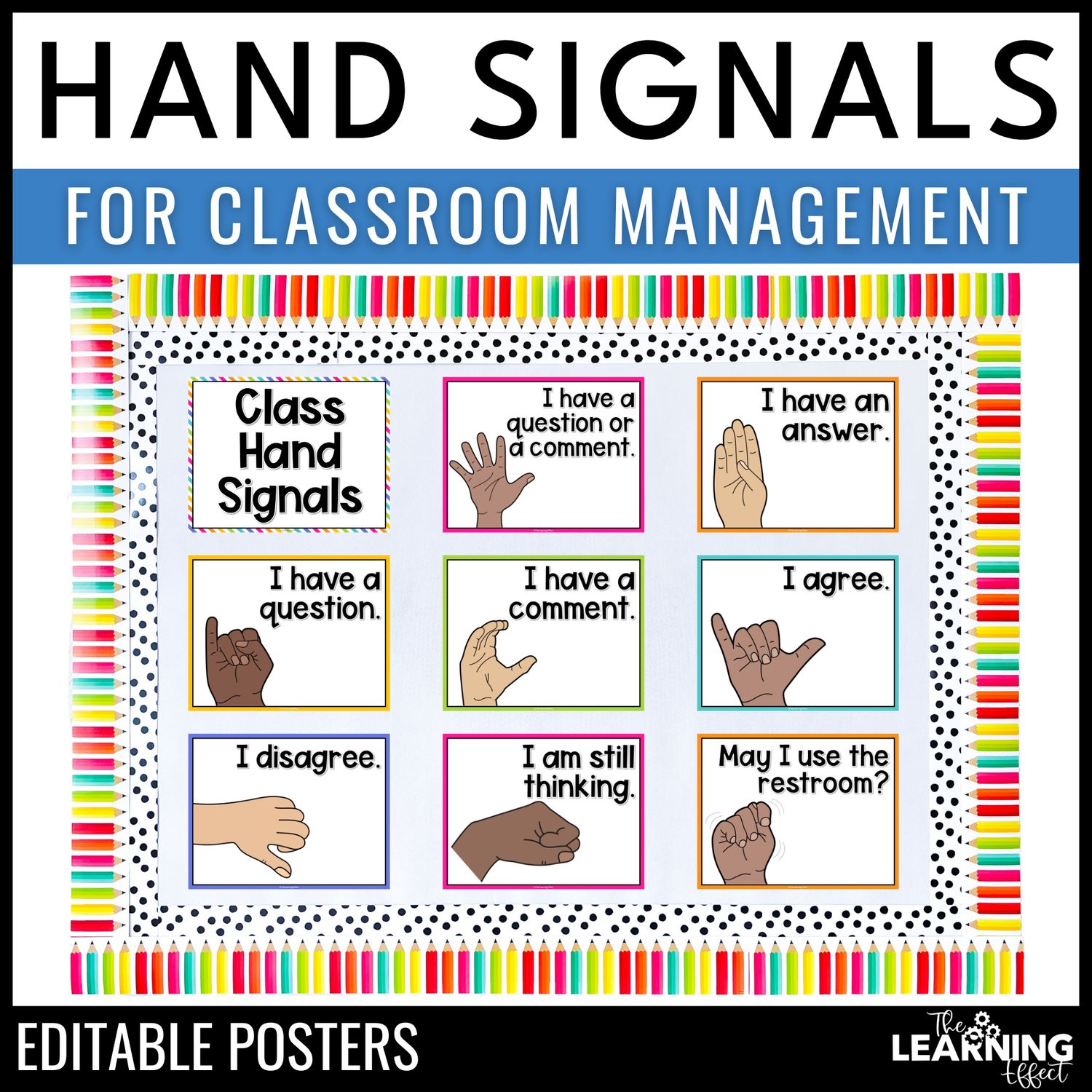 Hand Signals Editable Posters | Classroom and Behavior Management Signs hand-signals-editable-posters-classroom-and-behavior-management-signs