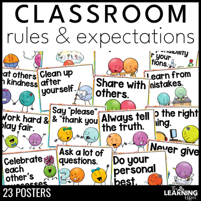 Classroom rules & expectations posters | first day of & back to school