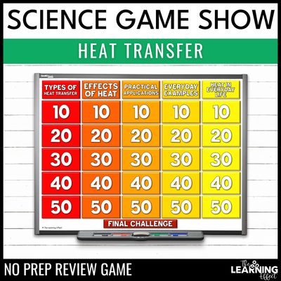 Heat transfer game show | science review test prep activity