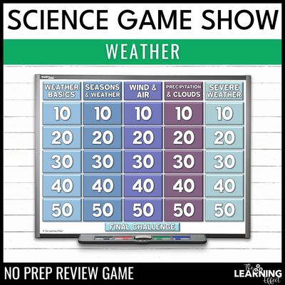 Weather game show | science review test prep activity