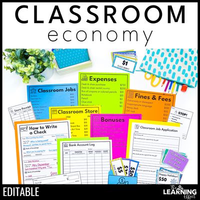 Class economy | money job application classroom store | editable