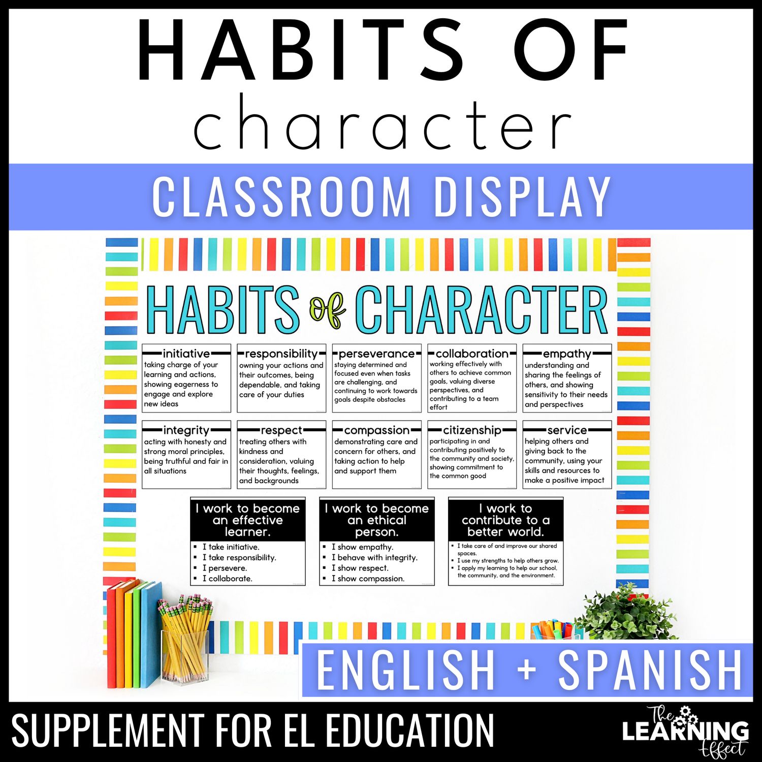 Habits of character classroom display | bulletin board | el education supplement