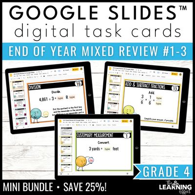 4th grade math spiral review #1-3 google slides bundle | digital activities