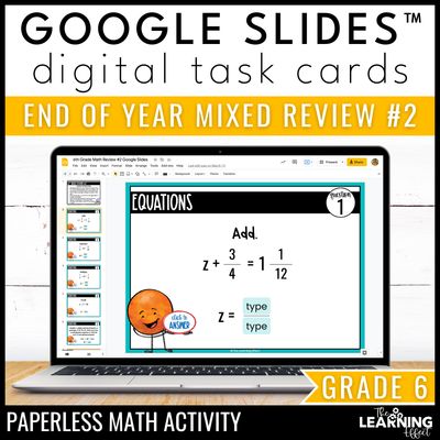 6th grade math spiral review #2 google slides | digital test prep activity