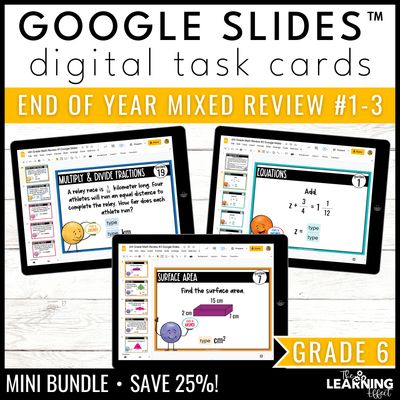 6th grade math spiral review #1-3 google slides bundle | digital activities