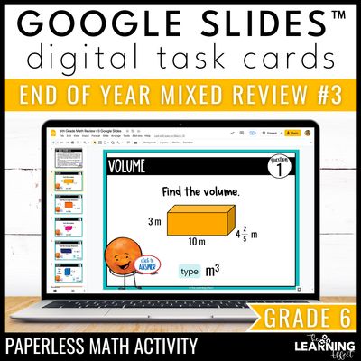 6th grade math spiral review #3 google slides | digital test prep activity