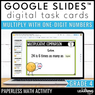 Multiply with one-digit numbers google slides | 4th grade multiplication activity