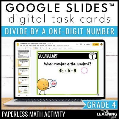 Divide by a one-digit number google slides | 4th grade math division activity
