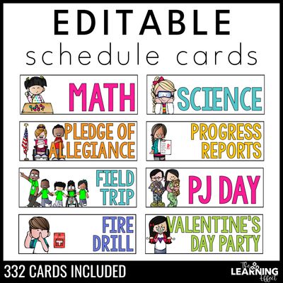 Visual schedule cards | editable daily classroom labels