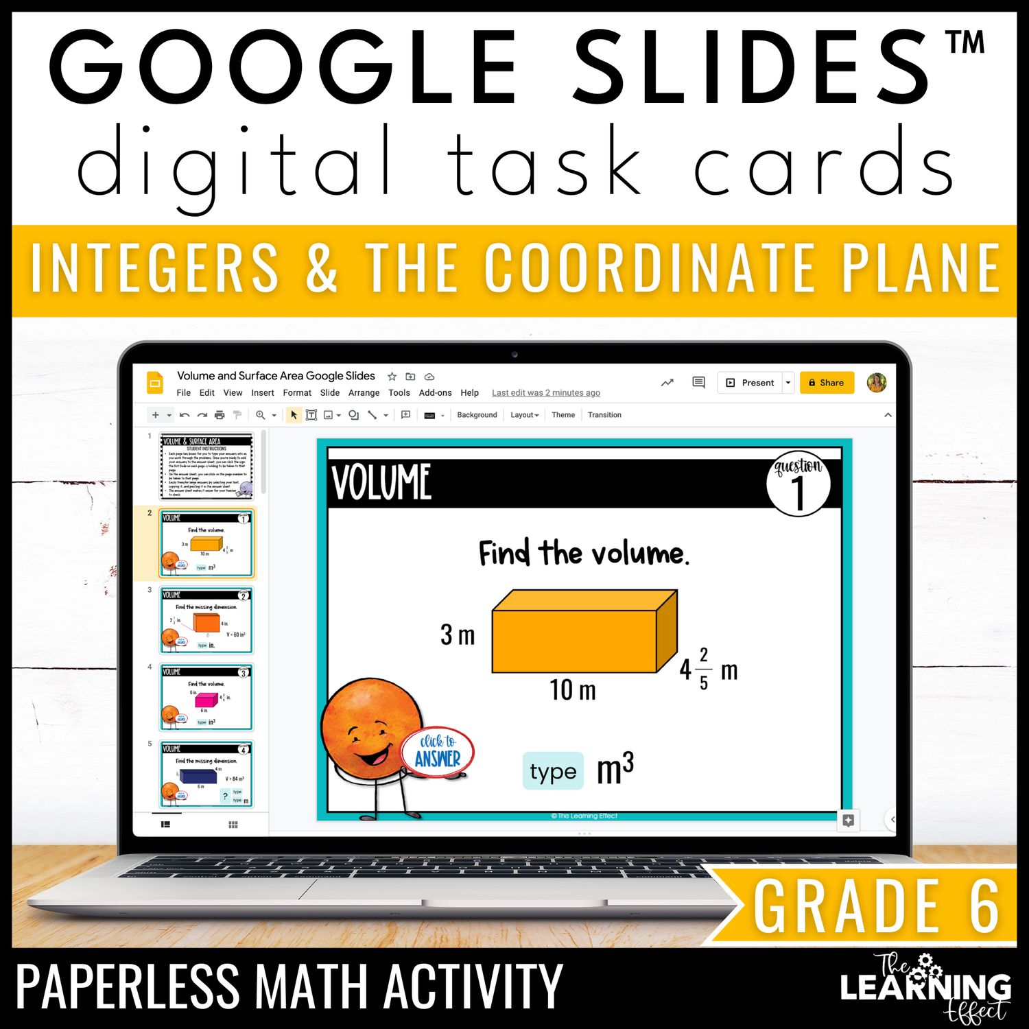 Integers & the coordinate plane google slides | 6th grade digital task cards