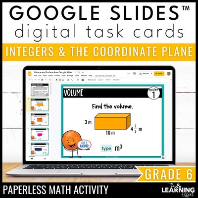 Integers & the coordinate plane google slides | 6th grade digital task cards